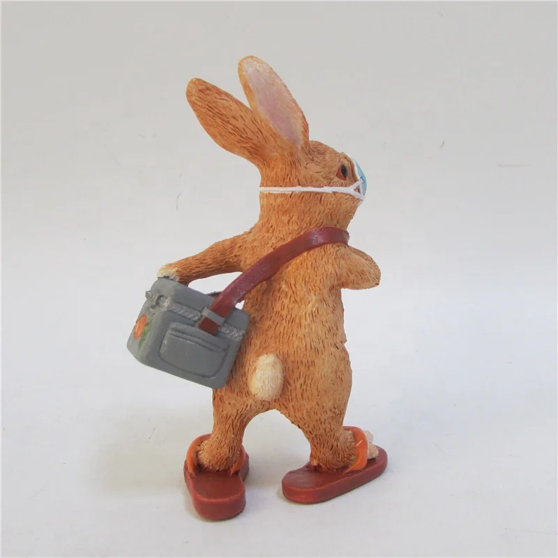 Z15805A Gift Idea Nice Resin Handcraft Statue Courier Bunny Animal Figurine