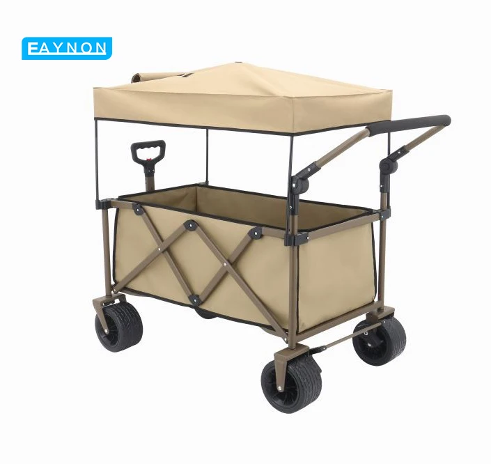 Eaynon Outdoor Folding Mesh Wagon Cart Large Capacity Portable Camping Cart For Shopping Tools Oem Supported