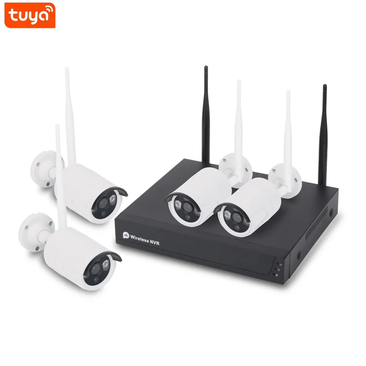 Wi-Fi 4CH NVR Kit H.265 наружная видеокамера P2P сетевой рекордер HD 1080P 2MP WIFI система видеонаблюдения Tuya