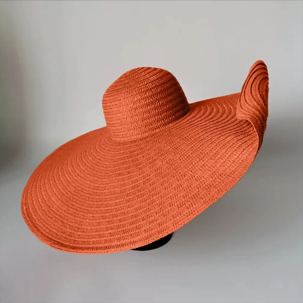 Wholesale Fashion Large Wide Brim Floppy Beach Sun Hats Oversized Foldable Straw Hat for Women