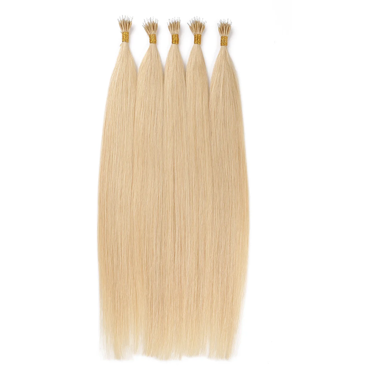 Easy Install Virgin Human Hair blonde straight Micro Nano Bead Ring Hair Invisible Mini Silicon Beads nano ring Hair Extensions