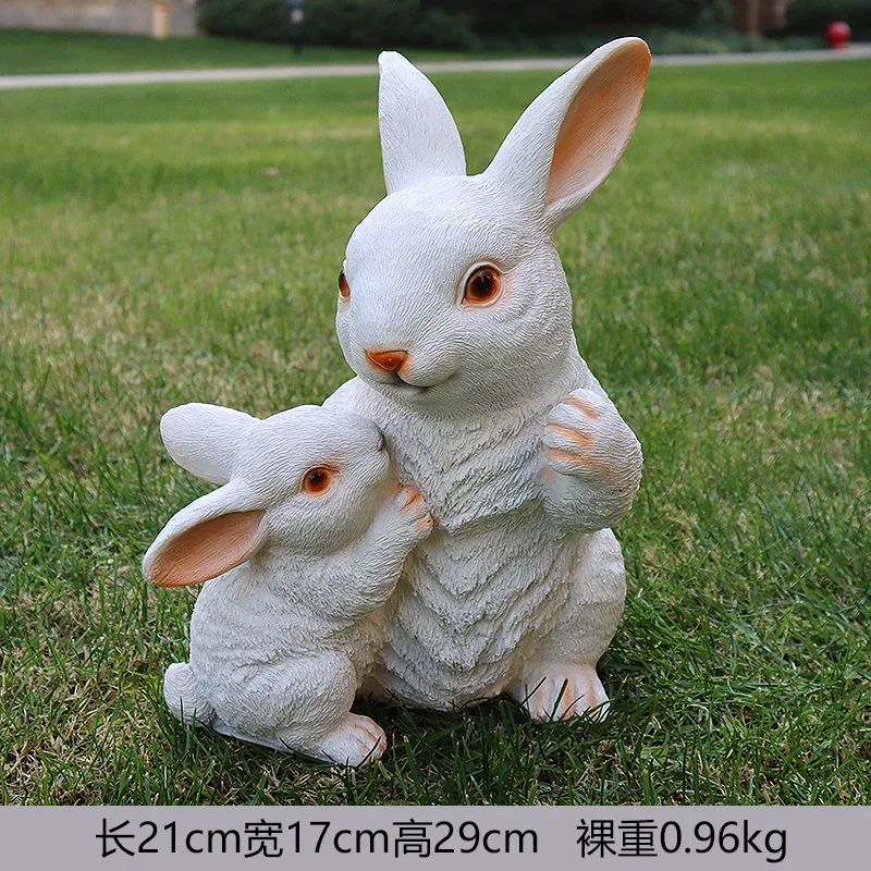Funny Garden Animals Statue Easter Bunny Table Decorations Rabbit Garden Statue Outdoor Decor Resin Figurine Decoration for Lawn