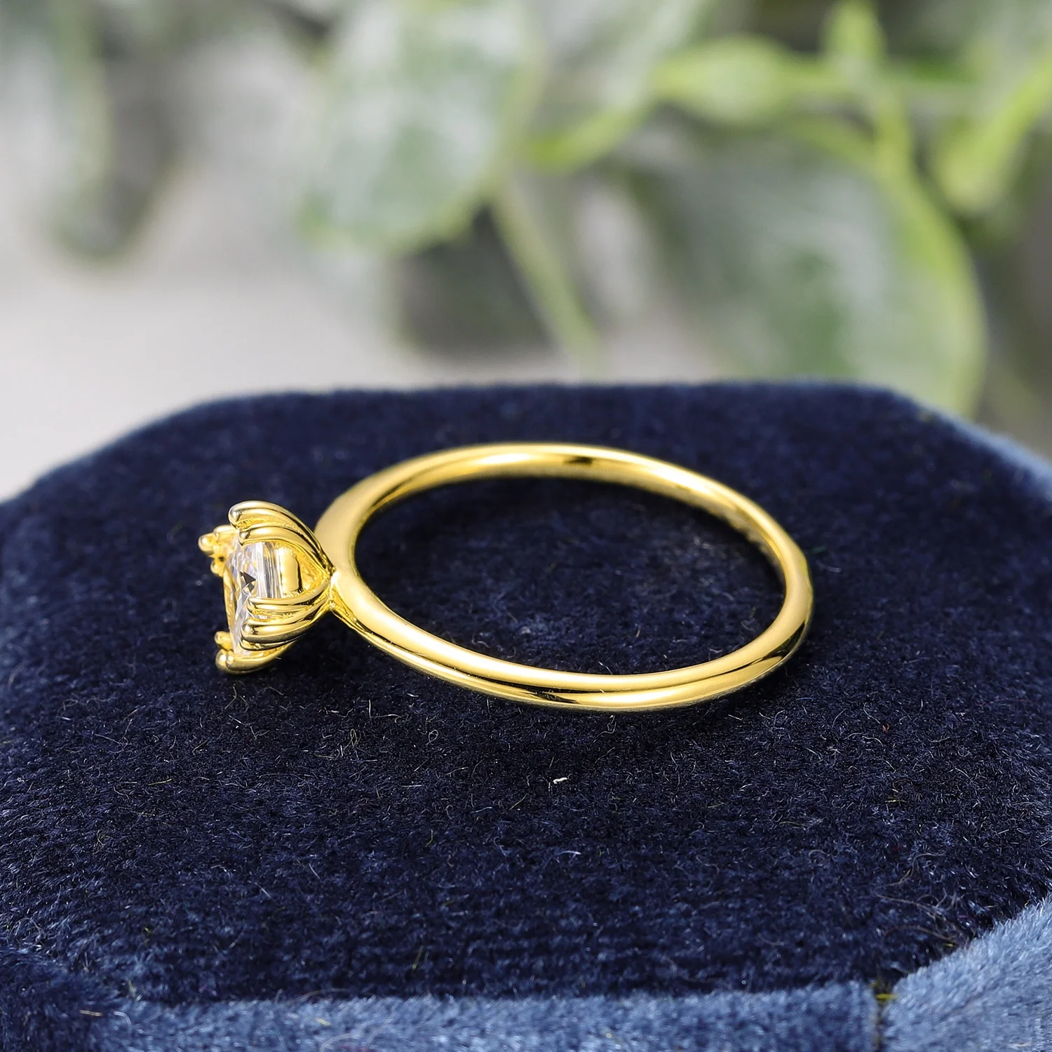 Minimalist Solitaire Princess Cut 5x5MM D VVS Moissanite Diamond Ring 10K 14K 18K Gold Engagement Rings for Ladies