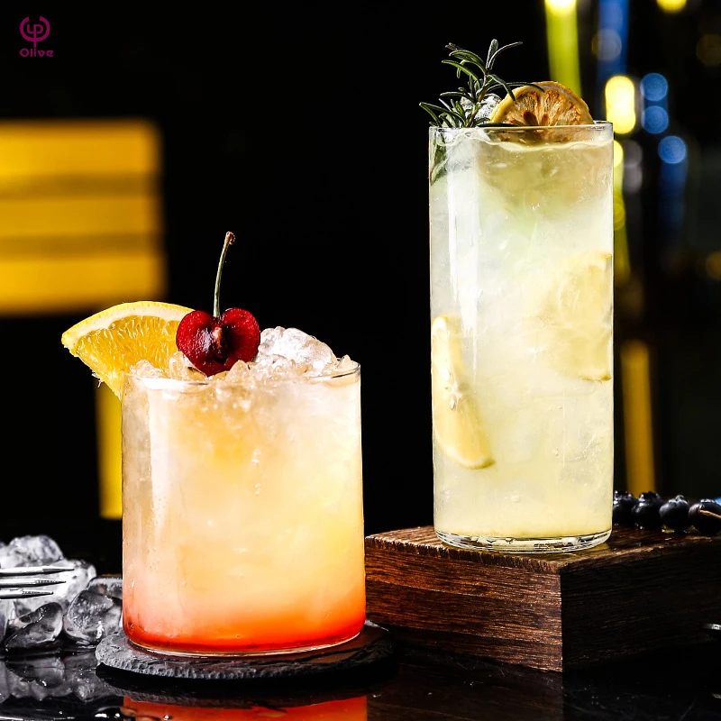 Japanese straight thin walled water glass colin cocktail highball glass cup restaurant glassware home drinking glass tumbler