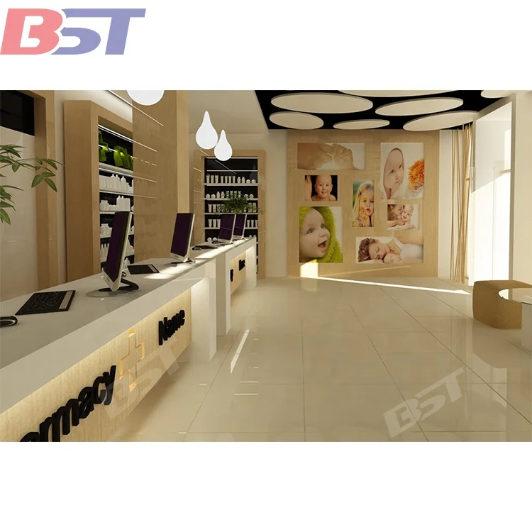 Custom High Quality Artificial Stone Retail Display Stands Retail Display Racks Shopping Cashier Desk