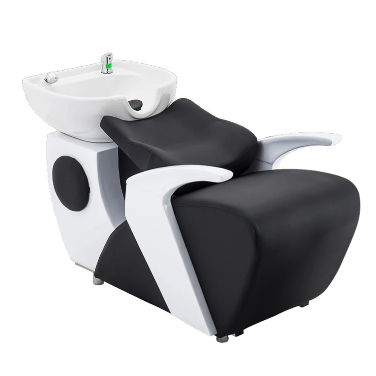 luxury black beauty salon hairdresser sink and chair shampoo bed hair salon