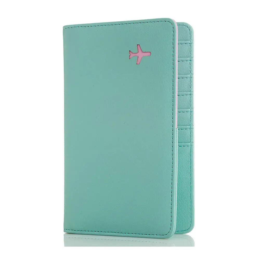 Passport Holder Cover Wallet RFID Blocking Travel Wallet Document Organizer Card Case Travel genuine leather passport cover