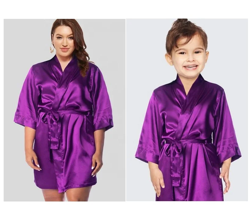 Flower Girl Robe Silky Satin Robe for Children Kids Satin Robe