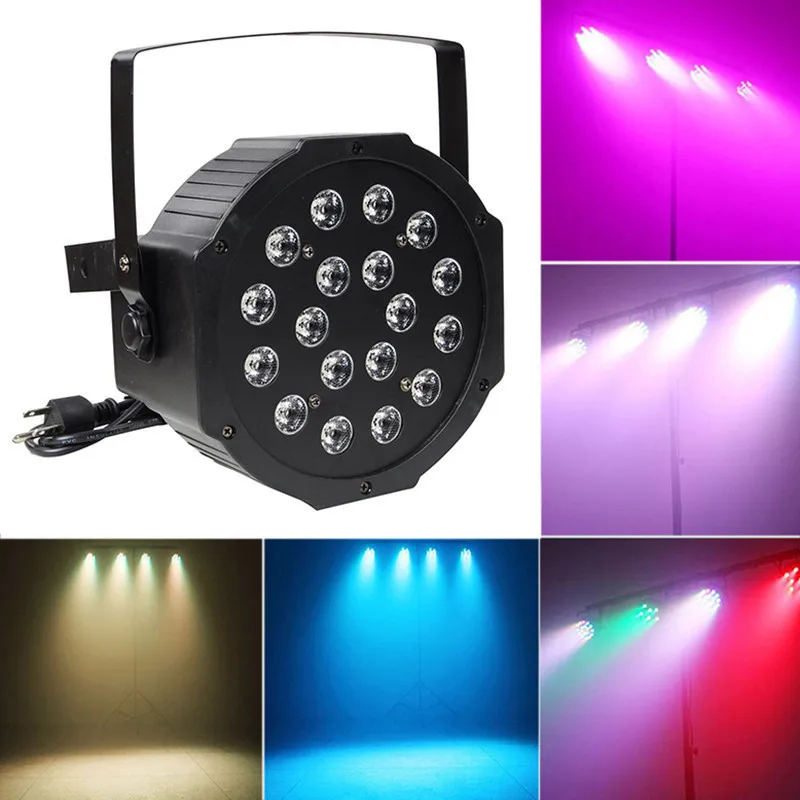 Portable 36 LED RGB DJ Par Lights Sound DMX 512 Control Disco Party Wedding LED Flat Par Light