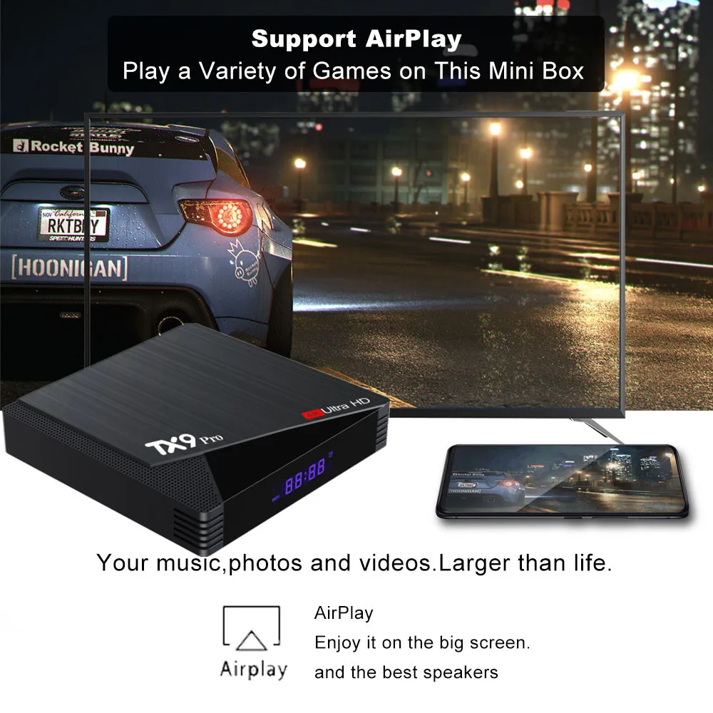 GYS Factory Hot Sales Modern Fashion Design Super Fast Speed 2G 16G H313 Set Top Box Android TV