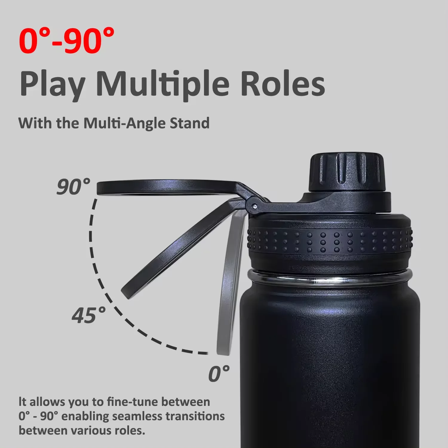 18oz 24oz Magnetic Lid Flask Vacuum Sport Bottle Insulated Water Bottle With Magnetic Cell Phone Holder