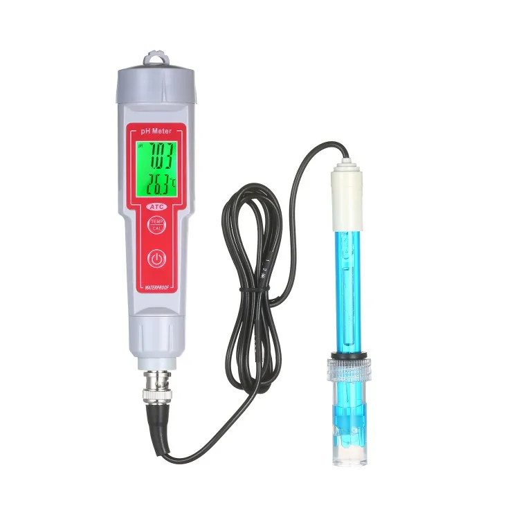 pH Meter High Accuracy Portable Pen Type pH Test Gauge 2-in-1 pH & Temperature Meter LCD Digital Water Quality Tester with Green