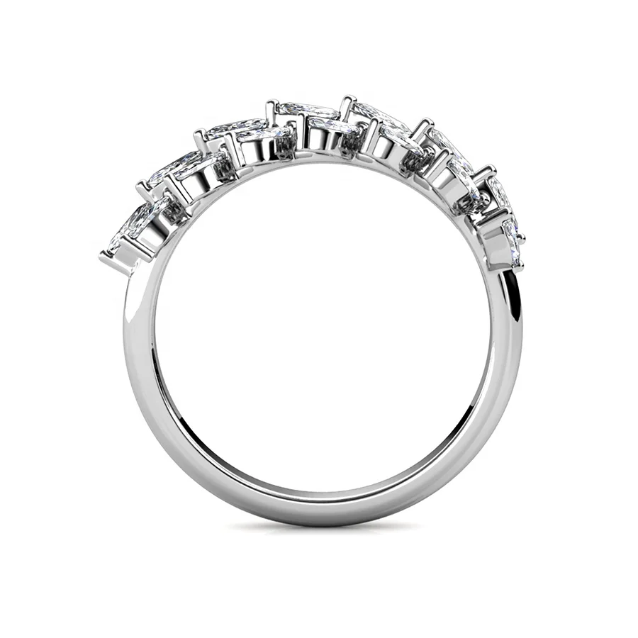  Destiny Jewelry новые роскошные брендовые ювелирные изделия 2021 CZ позолоченные кольца вечности с оливковым листом для женщин