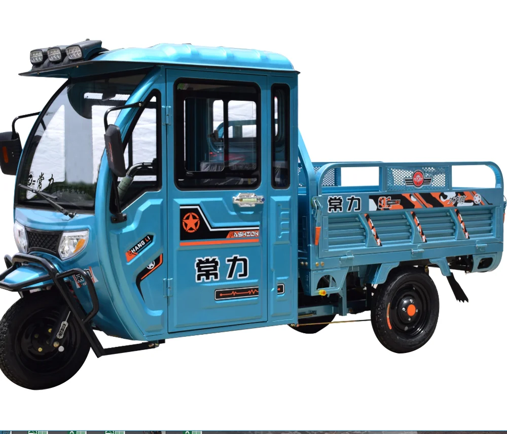 A cargo electric tricycle with a cab can be fitted with solar panels/ tricycles electric cargo