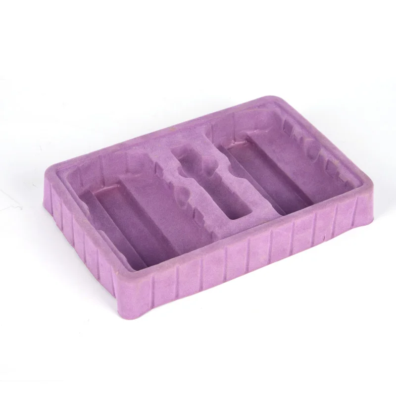 Custom Blister Flock Tray box packaging insert Plastic Thermoformed Trays for gift set pack