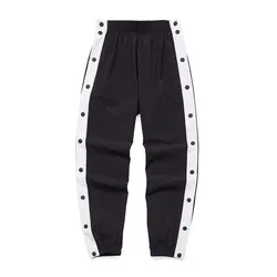 Custom logo usa basketball tear away pants QUICK DRY long Trousers mens warm up Anti-UV Nylon hip hop harem basketball pants