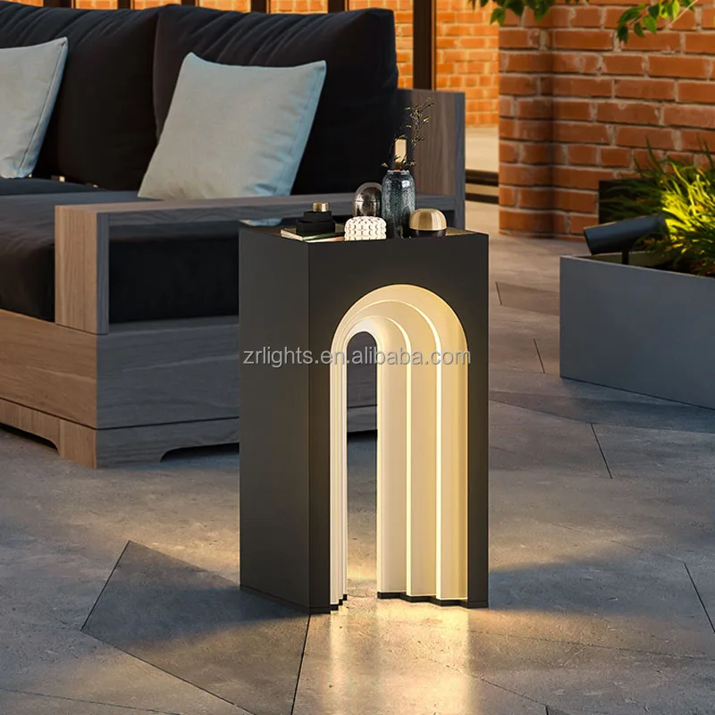 Hot Sale solar LED Stainless Steel Pillar Light Decoration Lamps Garden Light USB Charger Rechargeable Portable Table Lamp