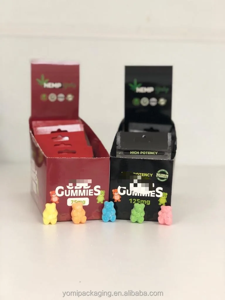 Your design logo Printed Foldable Cardboard Retail Shop Shelf Ready Display Gummies Candy Packaging Paper Box