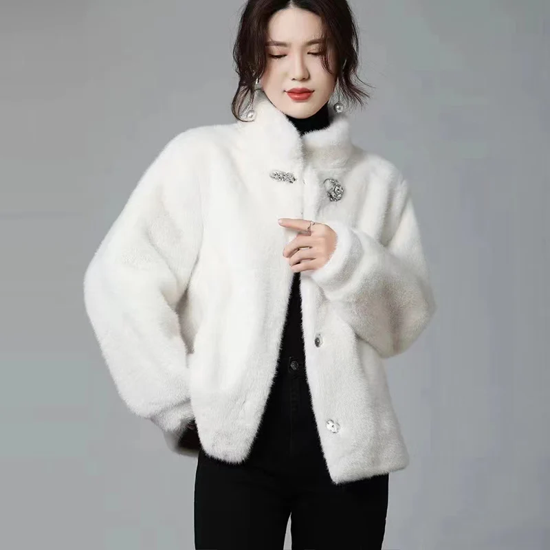High Quality Factory Wholesale Supply Fashion Design Faux Mink Fur Coat For Ladies