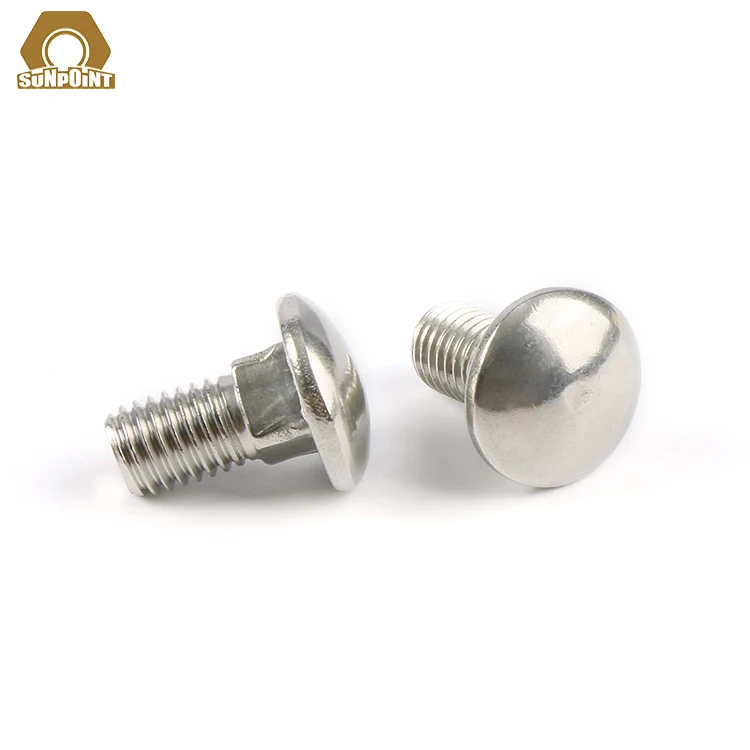 stainless steel din 603 bolt m4 m3/4/14/16 screw stainless mushroom head bolt square neck carriage bolt