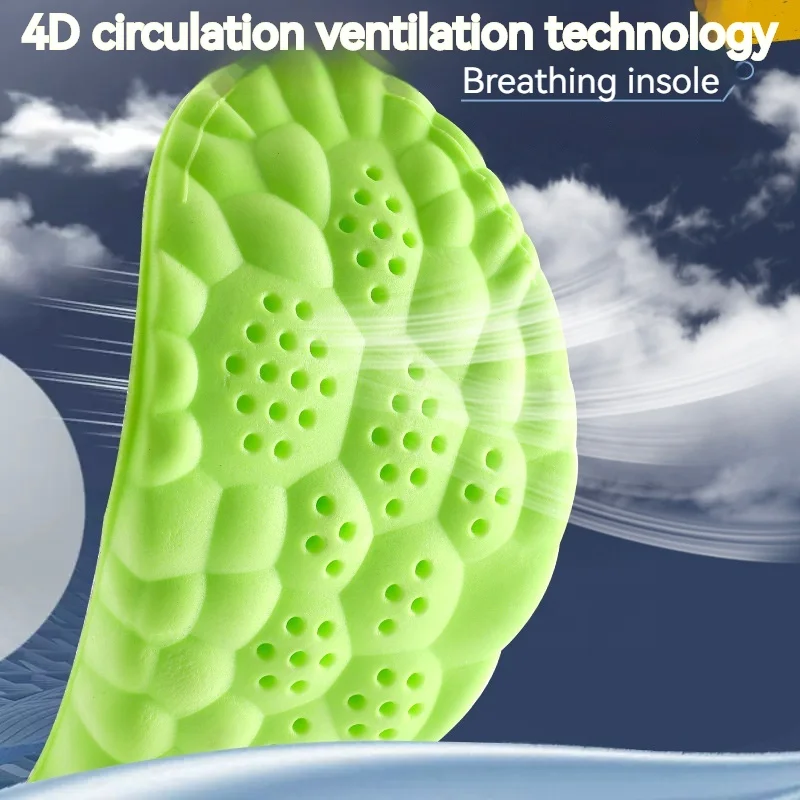 New 4D Massage Insoles Super Soft Sports Shoes Insole for Feet Running Baskets Shoe Sole Arch Support Orthopedic Inserts Unisex