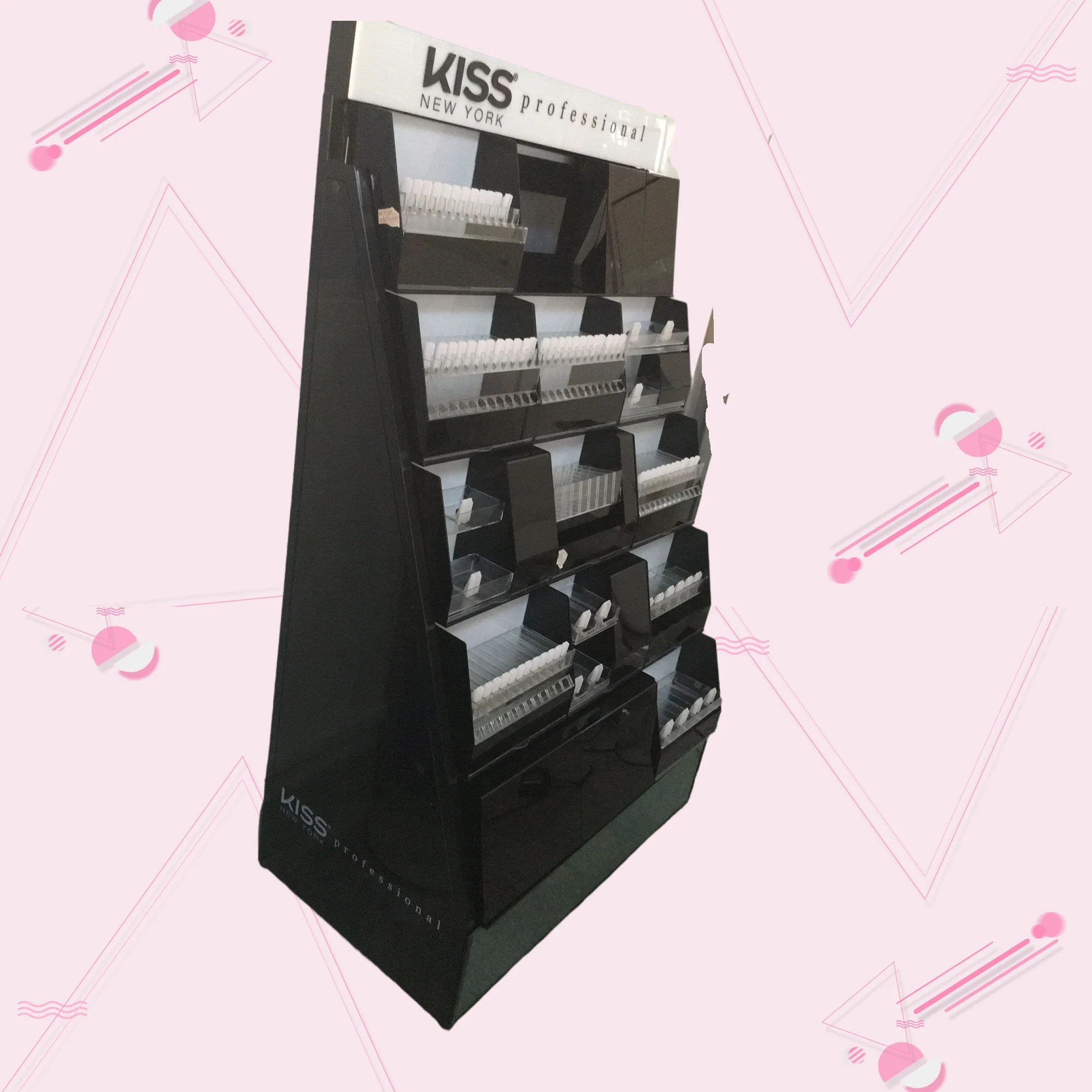 Custom Cosmetic Display Furniture Fixture Cosmetics Shop Decoration Retail Cosmetic Display Shelves Makeup Display RacksShelf