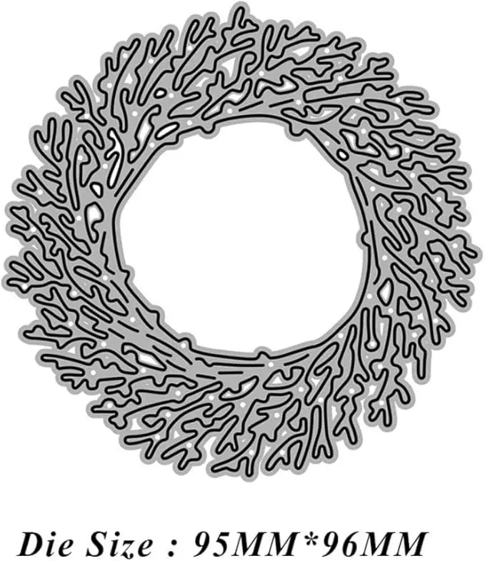 Yananmall Cutting Dies Wreath of Branches Die Cuts Wedding Tree Flower Leaf Embossing Machine Die Cut Template Stencil