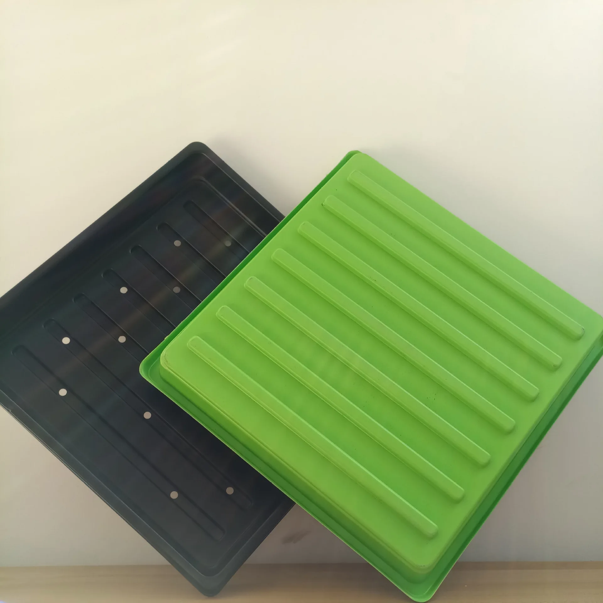 10 inch Flat Plastic Potting Seedling Tray microgreen trays for farm seed tray