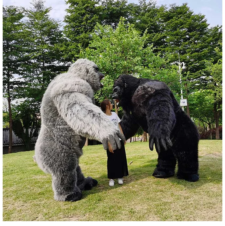 Inflatable King Kong Costume Adult Halloween Plush Furry Mascot animal Venice Carnival Dress Suit Fur suit Gorilla