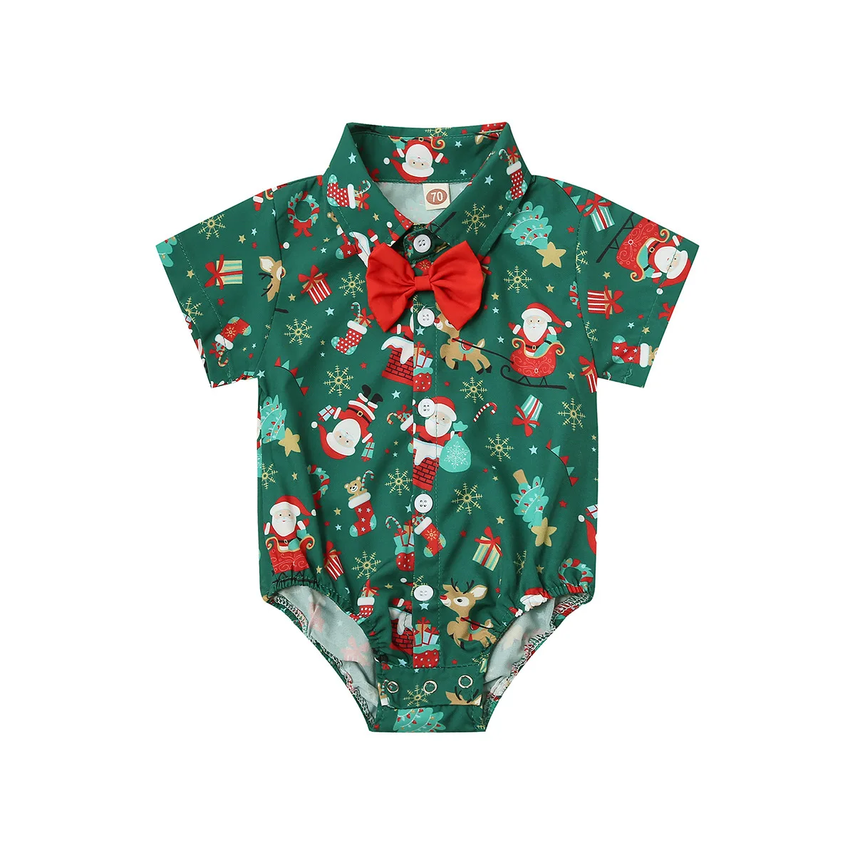 Halloween and Christmas baby romper triangle harem short-sleeved romper gentleman bow tie suspender romper