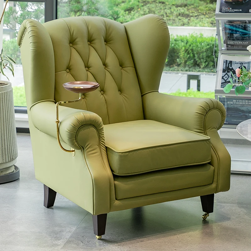 2024 YOUTAI latest four kinds leather single tiger sofa chair American sofa retro single leather sofa for living room