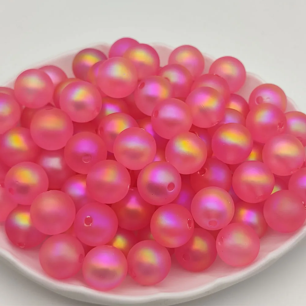 New Arrival Transparent Acrylic Beads 16mm Candy Color Plastic Loose Beads For Diy Jewelry Bracelet Necklace Making