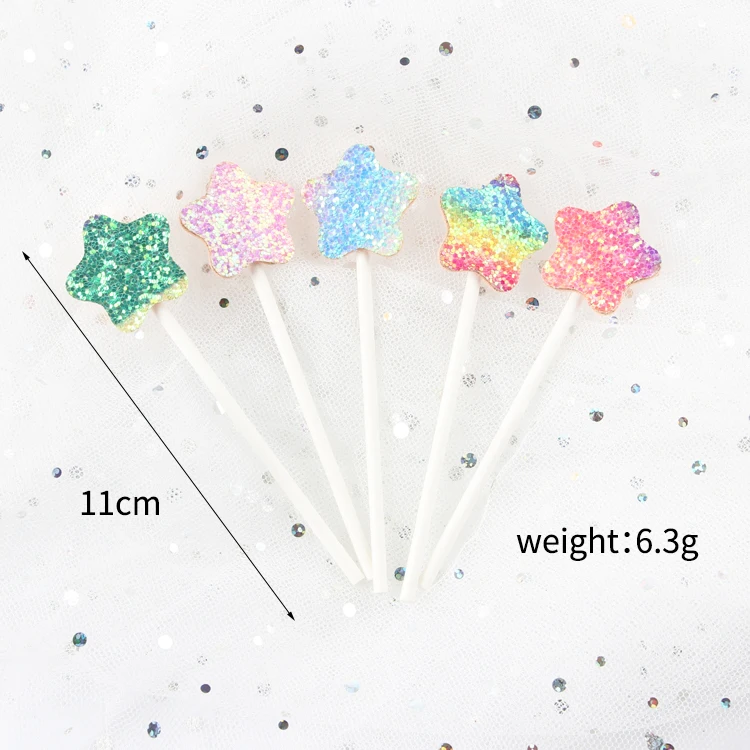 
Birthday Party Decoration Star ,Love ,Crown ,Butterfly Shaped Glittering Paper Cake Toppers 