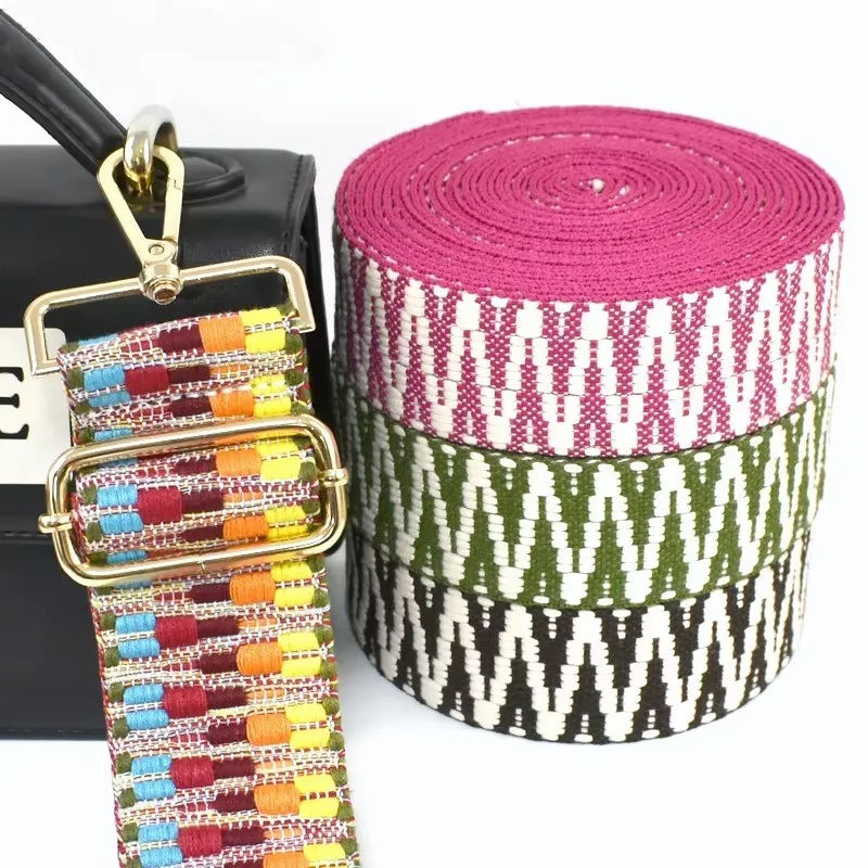 Deepeel RD803 3.8cm DIY Jacquard Ribbon Ethnic Polyester Webbing Belt Strap for Clothing Shoes Bag Luggage Strap and Accessories