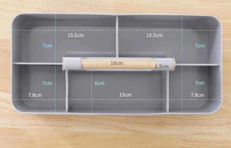 Creative classification wooden handle desktop Plastic storage basket for sundries Table storage box Desk Organizer