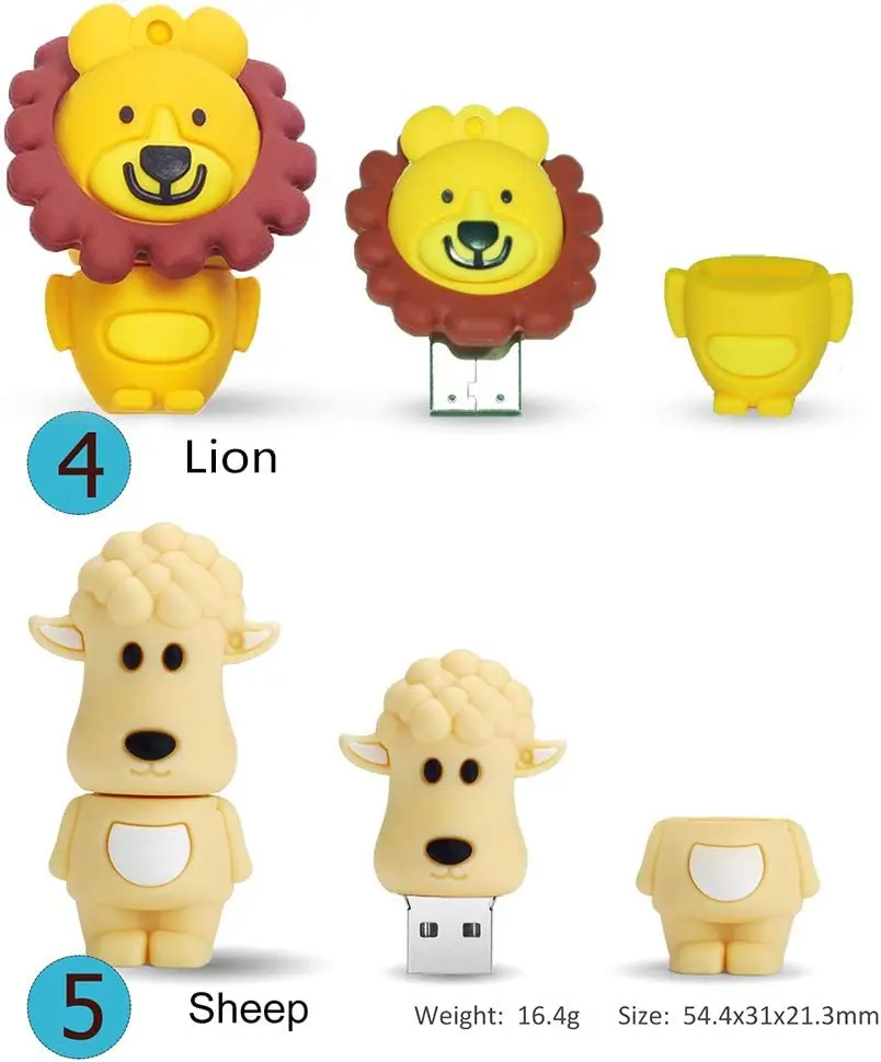 Gitra Promotional Gift 4GB 8GB Usb Stick Pvc Usb Soft Silicone 16GB 32GB Simulation Animal Lion Shaped usb flash Drive