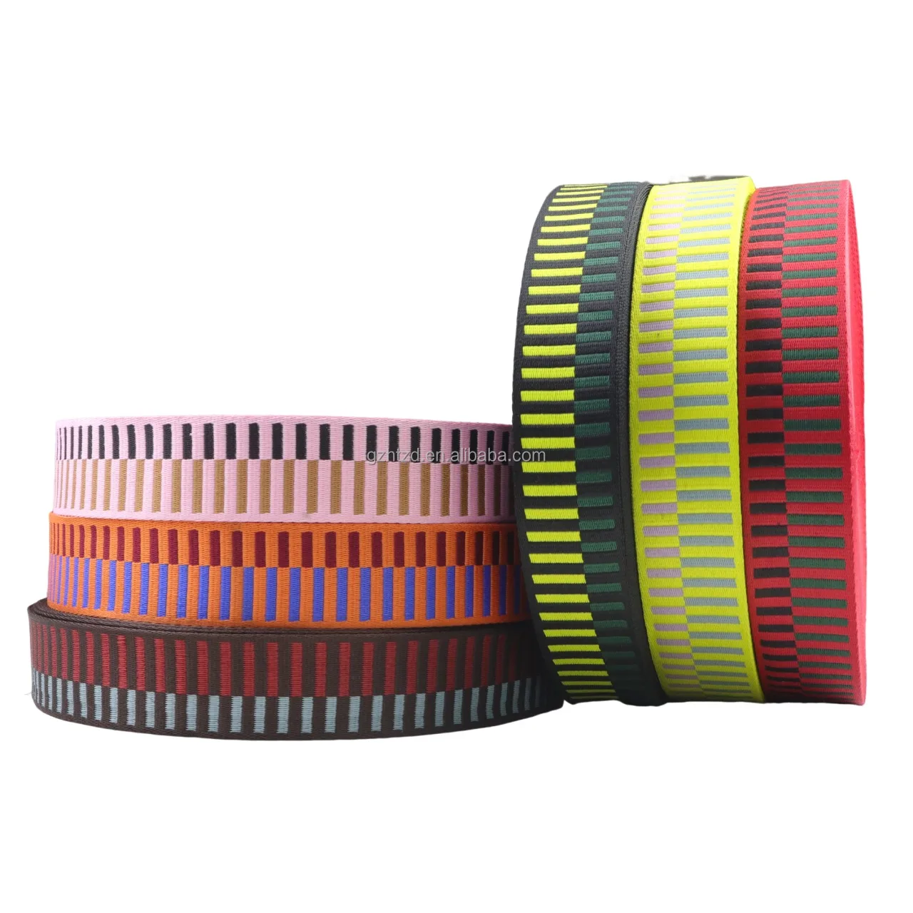 2-inch polyester cotton jacquard ribbon with customized patterns and multi-color matching for use in shoe materials and bags