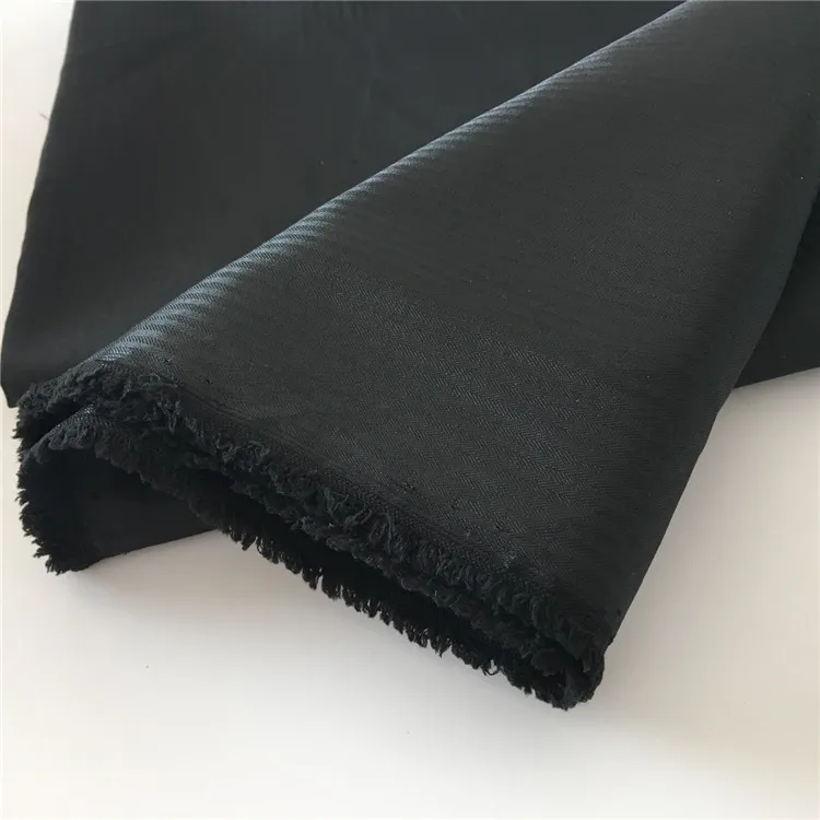 80-90GSM 100%Polyester 75D*100d Black Herringbone Pocket Fabric Chinese Products