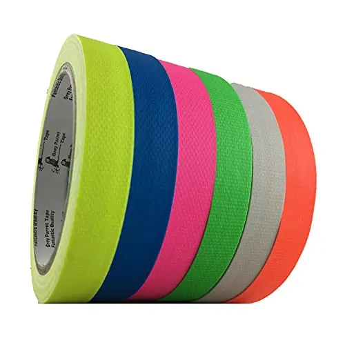 Highlight Visible Glowing Blacklight Reactive Neon Fluorescent Colored Adhesive Gaffer Luminous Warning Marking Tape