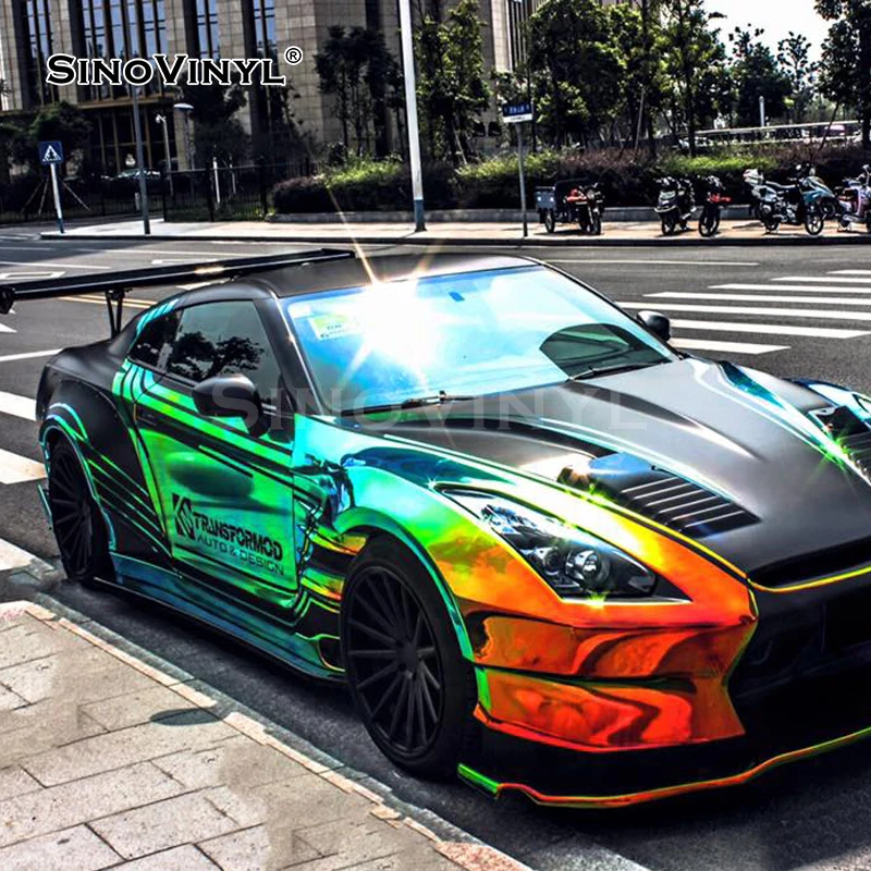 Chrome Rainbow Holographic Laser Full Body Auto Wrapping Film Car Vinyl Wrap