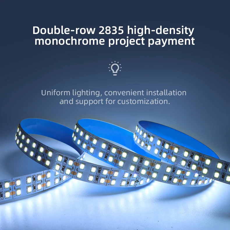 High Brightness Flexible Strip Light Dc12v 24V Double Row 2835 Super Bright 480 leds  IP20 IP67 Waterproof LED Strip 2835