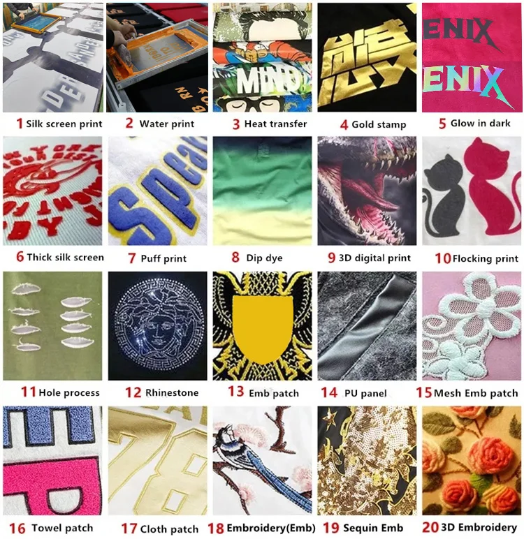 Custom Street Hip Hop full length Washed Waxed puff print stacked mens ripped denim jeans