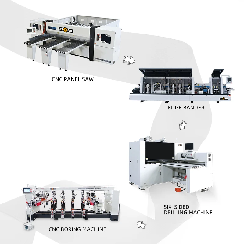 ZICAR cnc melamine board cutting machine panel saw digital display auto loading beam saw for cabinte door production