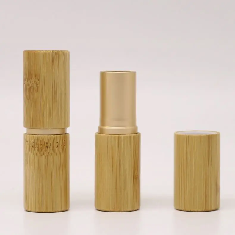 Eco-friendly Natural Bamboo Lip Balm Tube Wooden And Plastic Lipbalm Container