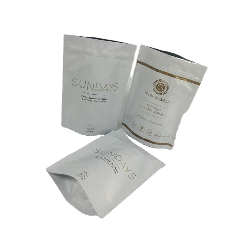 Smell proof Tea Packaging Bags Eco- friendly matt Aluminum Foil Stand Up Ziplock doy pack Bag For Protein Juice Powder Coffee