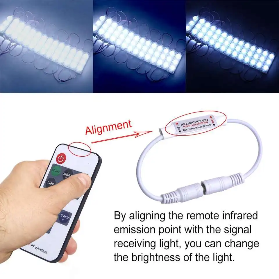 Factory Custom PCBA RF 11Keys 17Keys 24Keys Single Color RGB LED Dimmer Controller For LED Neon Sign Strip Module Lights