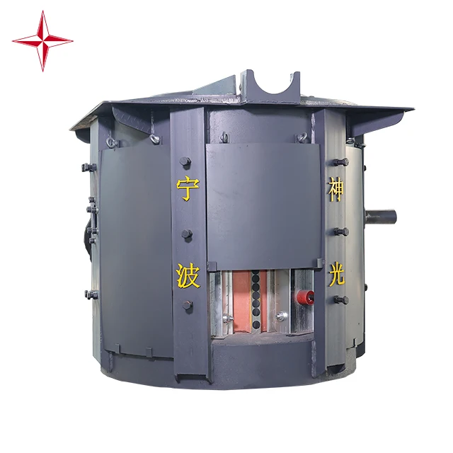 SHENGUANG Top Grade Scrap Aluminum Melting Furnace With Reducer Tilting Furnace Induction Aluminum Furnace Melting
