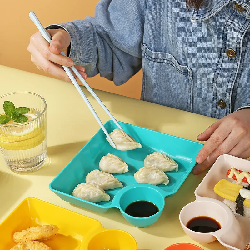 PP thick plastic tray sauce integrated sushi fried chicken dumpling restaurant dipping plate square