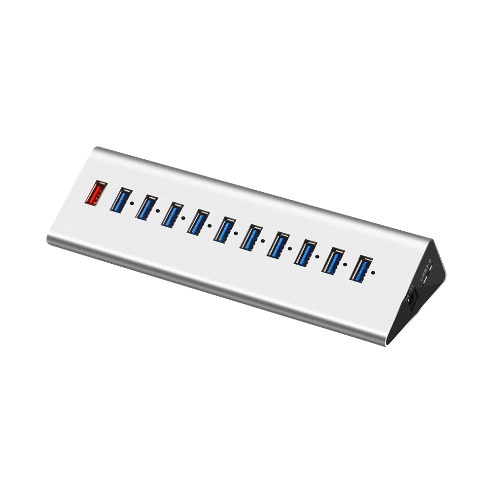  Многопортовый Алюминиевый usb-концентратор QC 3 0 порт для быстрой зарядки 10 usb поддержка передачи данных 5 Гбит/с концентратор