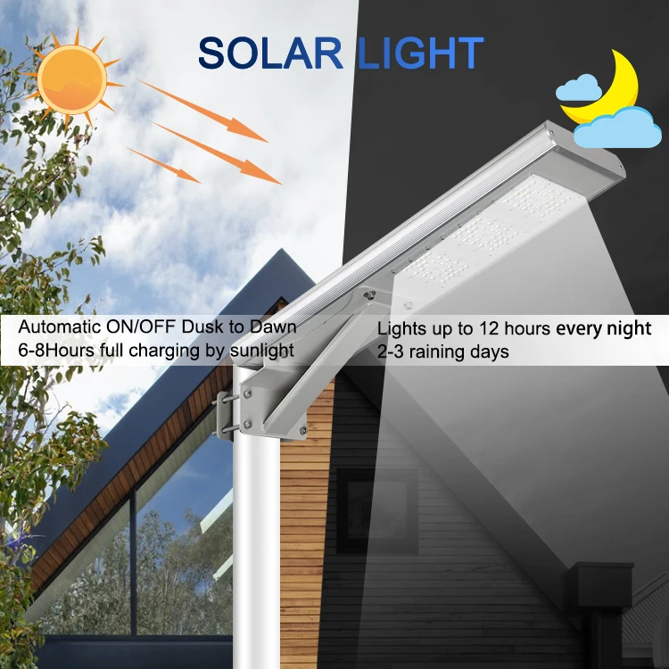 BOSUN Lithium 40w 100w 500w Integrated Led Cell All In One Solar Street Light